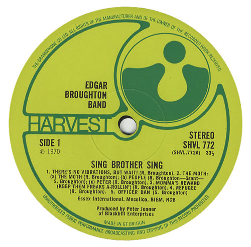 The Edgar Broughton Band Sing Brother Sing - 1st - VG UK